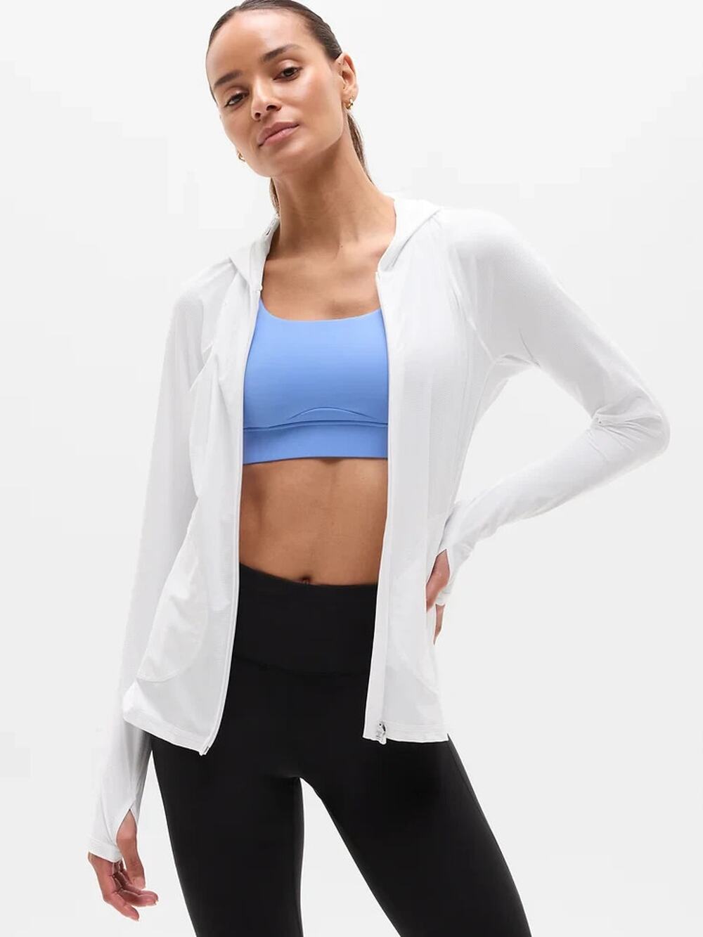 Athleta Long Sleeve Full Zip Up Lightweight Hoodie Jacket Women’s L/ T A010815